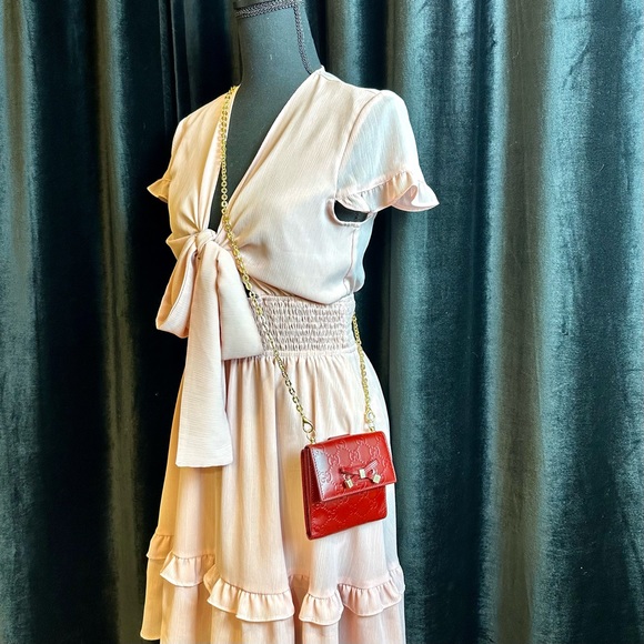 Gucci red leather mini Guccissima wallet crossbody - Picture 2 of 15